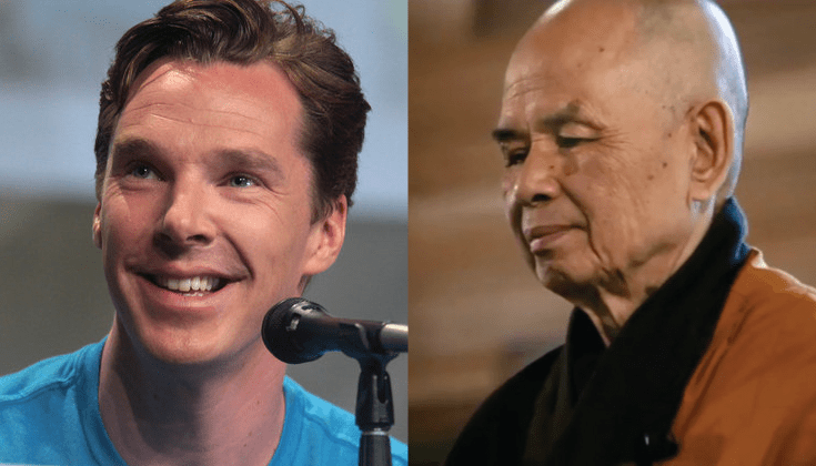 Benedict Cumberbatch and Thich Nhat Hanh.