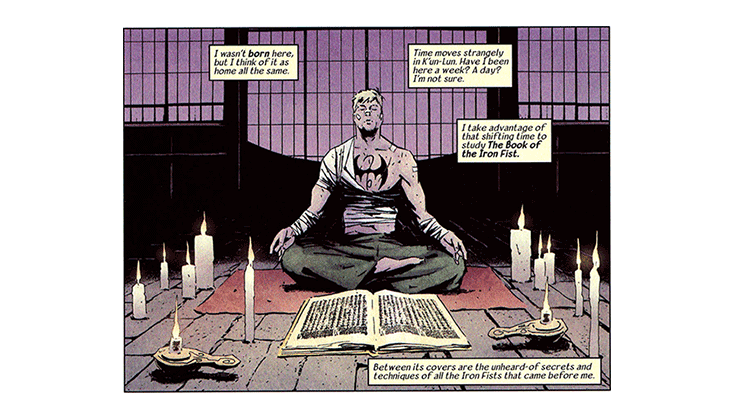 Iron Fist meditating.