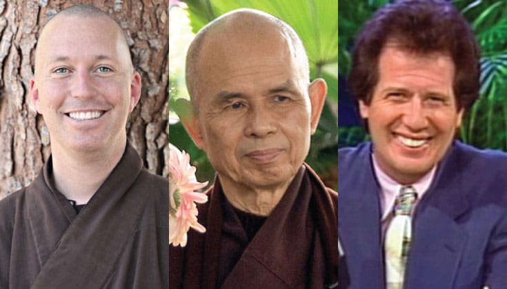 Brother Phap Hai, Thich Nhat Hanh, and Garry Shandling.