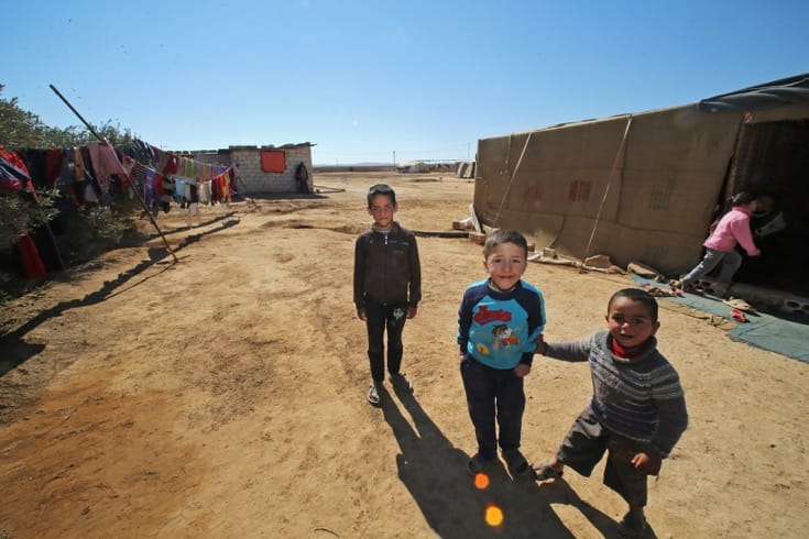 Syrian refugee children playing.