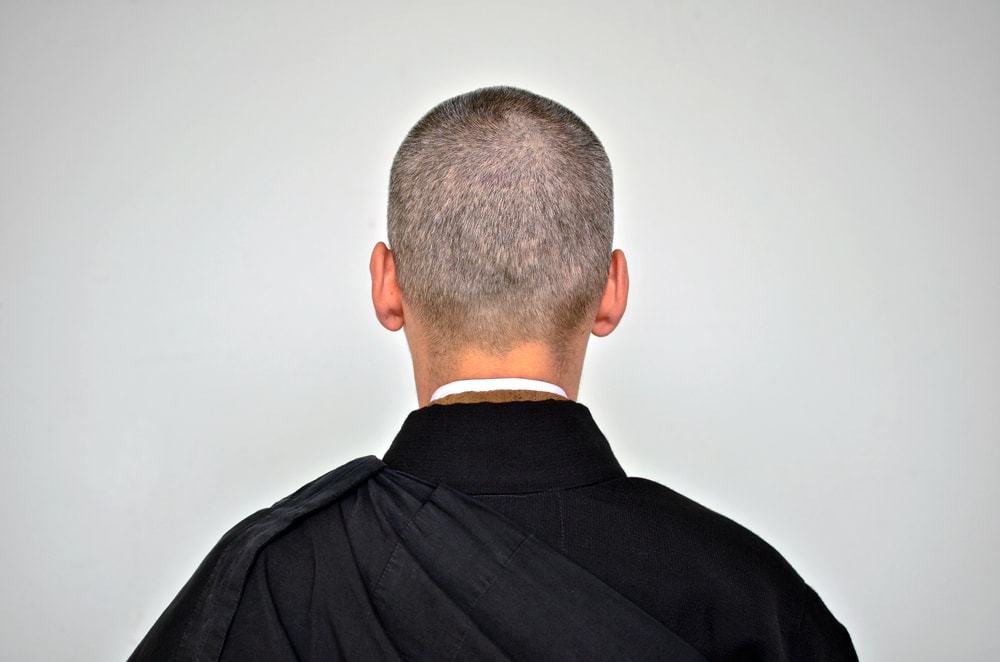 Back of a meditator's head