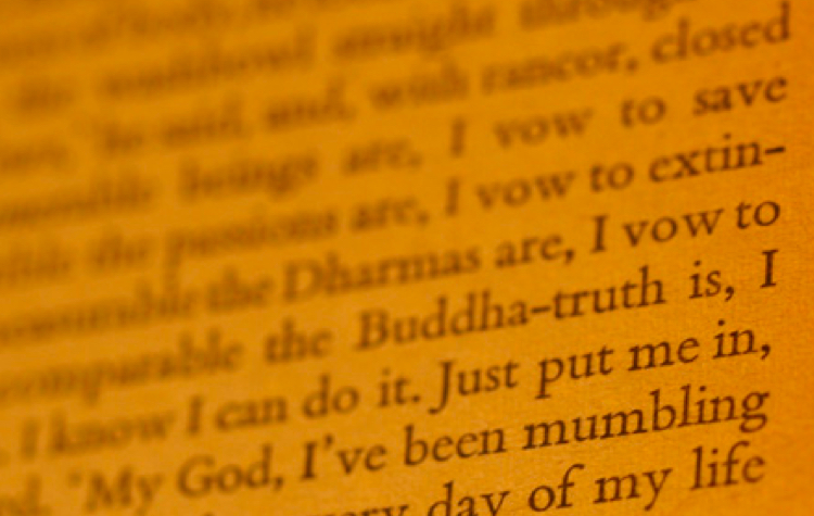 A close-up of Buddhism-inspired content from Franny & Zooey by J.D. Salinger