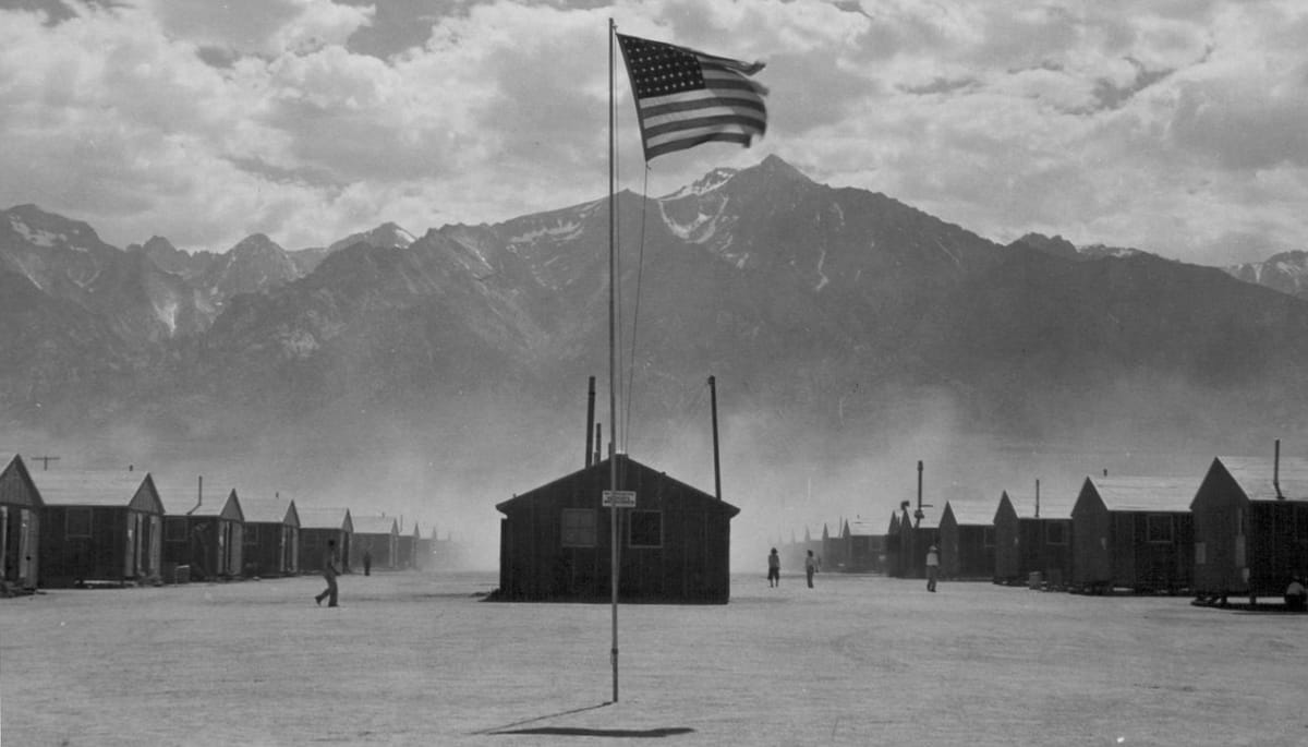 Flag at American concentration camp