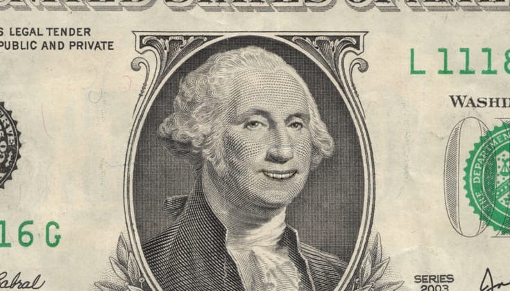 George Washington smiling.