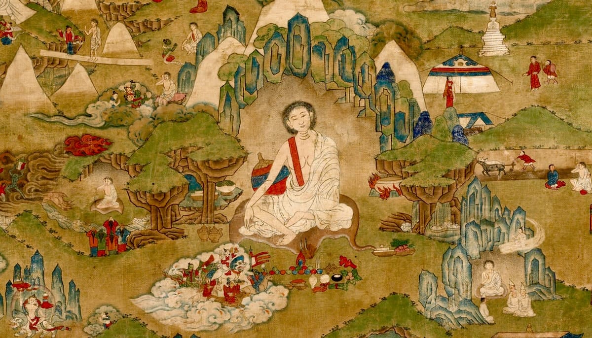 Thangka painting of Milarepa.