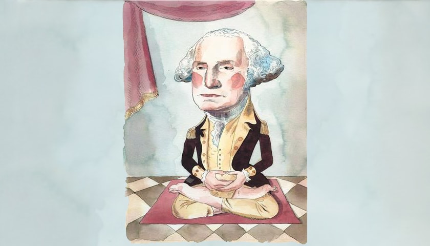 George Washington sitting in zazen meditation.