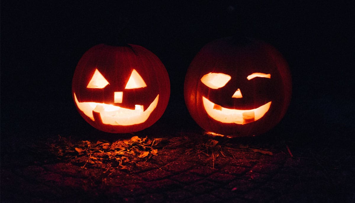 Two jack-o-lanterns.