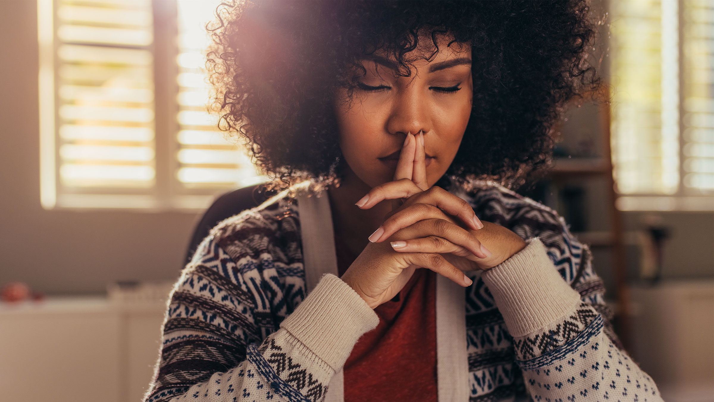 Woman meditating
