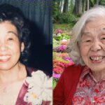 collage of a woman, young and senior years