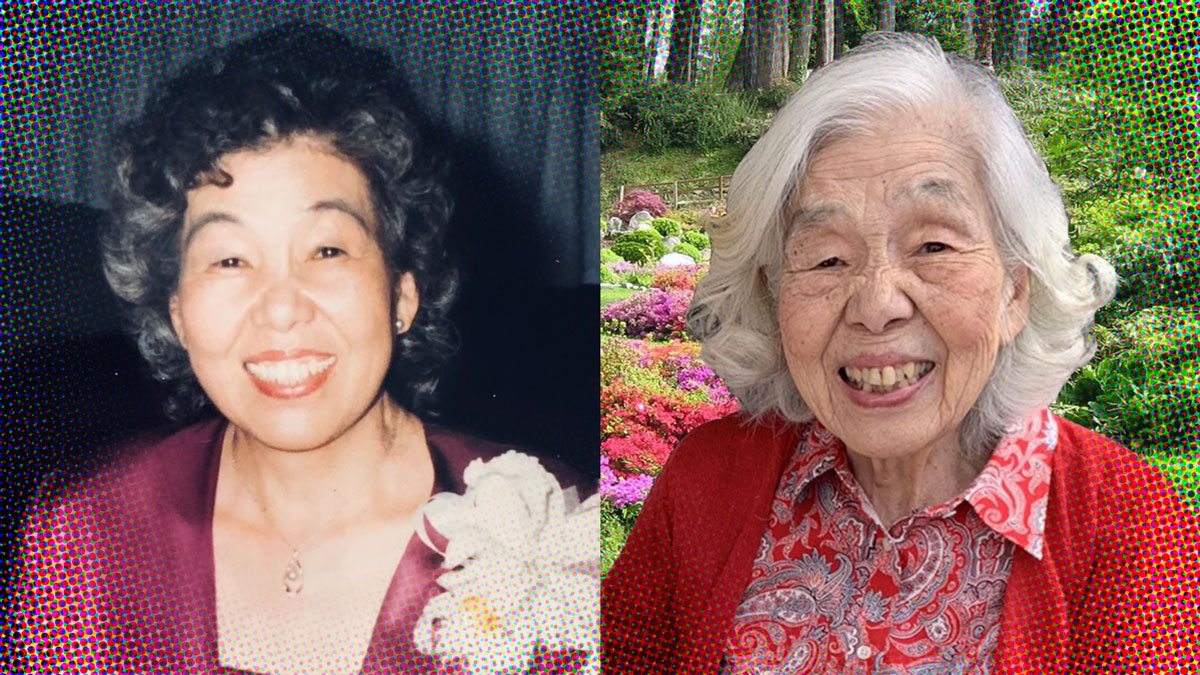 collage of a woman, young and senior years