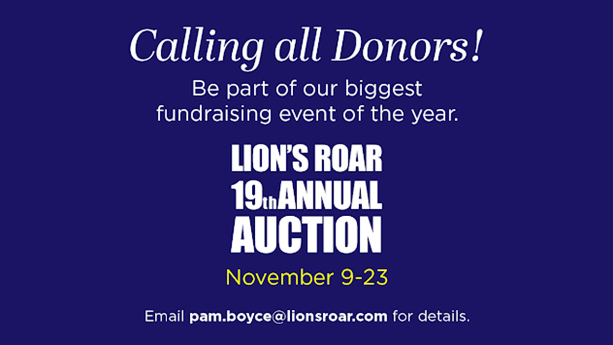 Donate to the Lion’s Roar 19th Annual Auction
